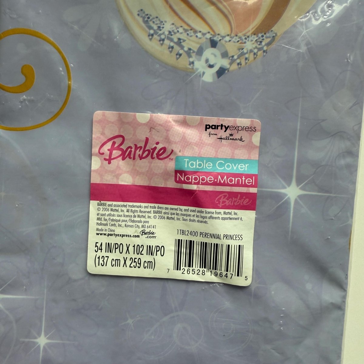 Barbie Party Tablecloth Birthday Mattel - Sinclair - ThrowbackBuys - NostalgicEpisodes