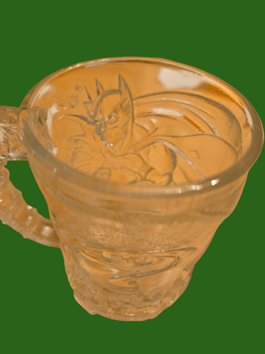 BATMAN FOREVER MOVIE, 1995, CLEAR MUG, McDonalds - Collectible Cups - ThrowbackBuys - Eclecticcherryreseller