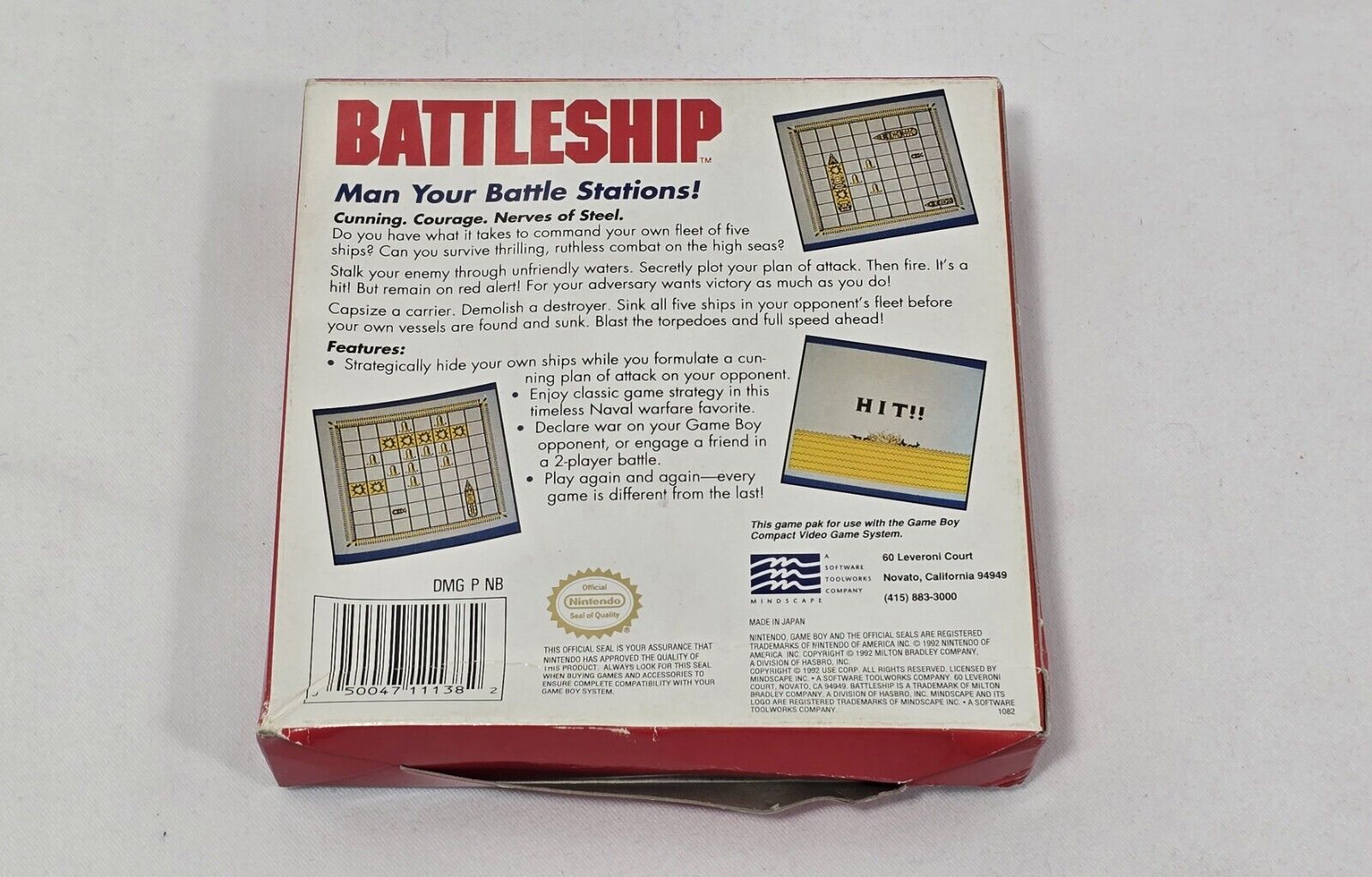 1992 - Battleship Nintendo Game Boy Game CIB Complete