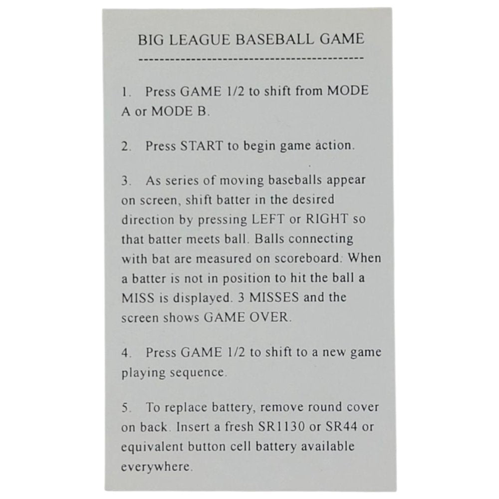 Big League Baseball Game 3397 - Handheld Consoles - ThrowbackBuys - A N E 1 Stop Shop
