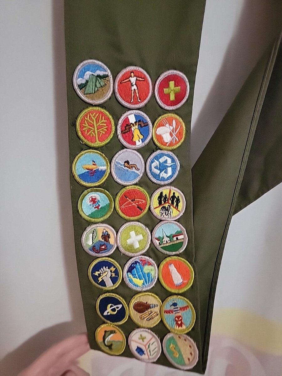 Boy Scout Merit Badge Sash with 24 Badges Vintage - Accessories - ThrowbackBuys - Amanda's Awesome Finds