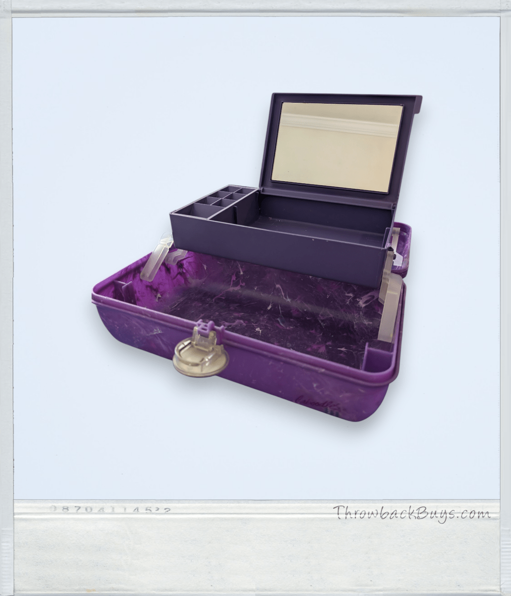 Caboodles Color Collisions Organizer w/ Mirror Purple Marble Case - 1990s - Decorative Trays - ThrowbackBuys - Slaqr Retro Gaming & Collectibles