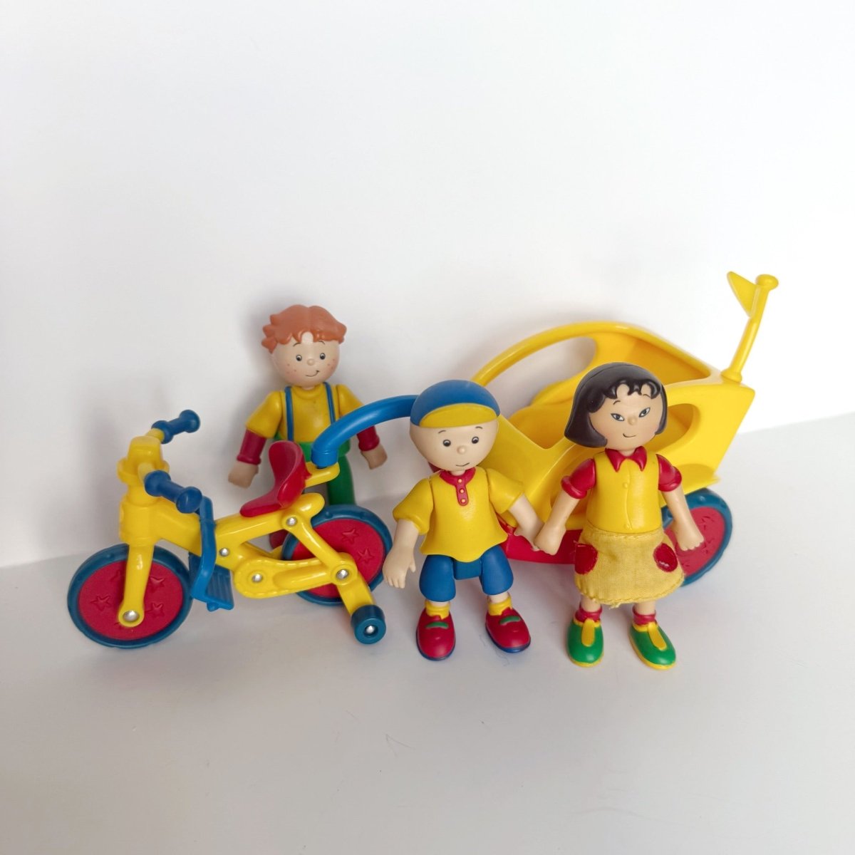 Caillou and Friends Figure Set Leo Clementine Bike 2002 PBS - Collectible Toys - ThrowbackBuys -NostalgicEpisodes