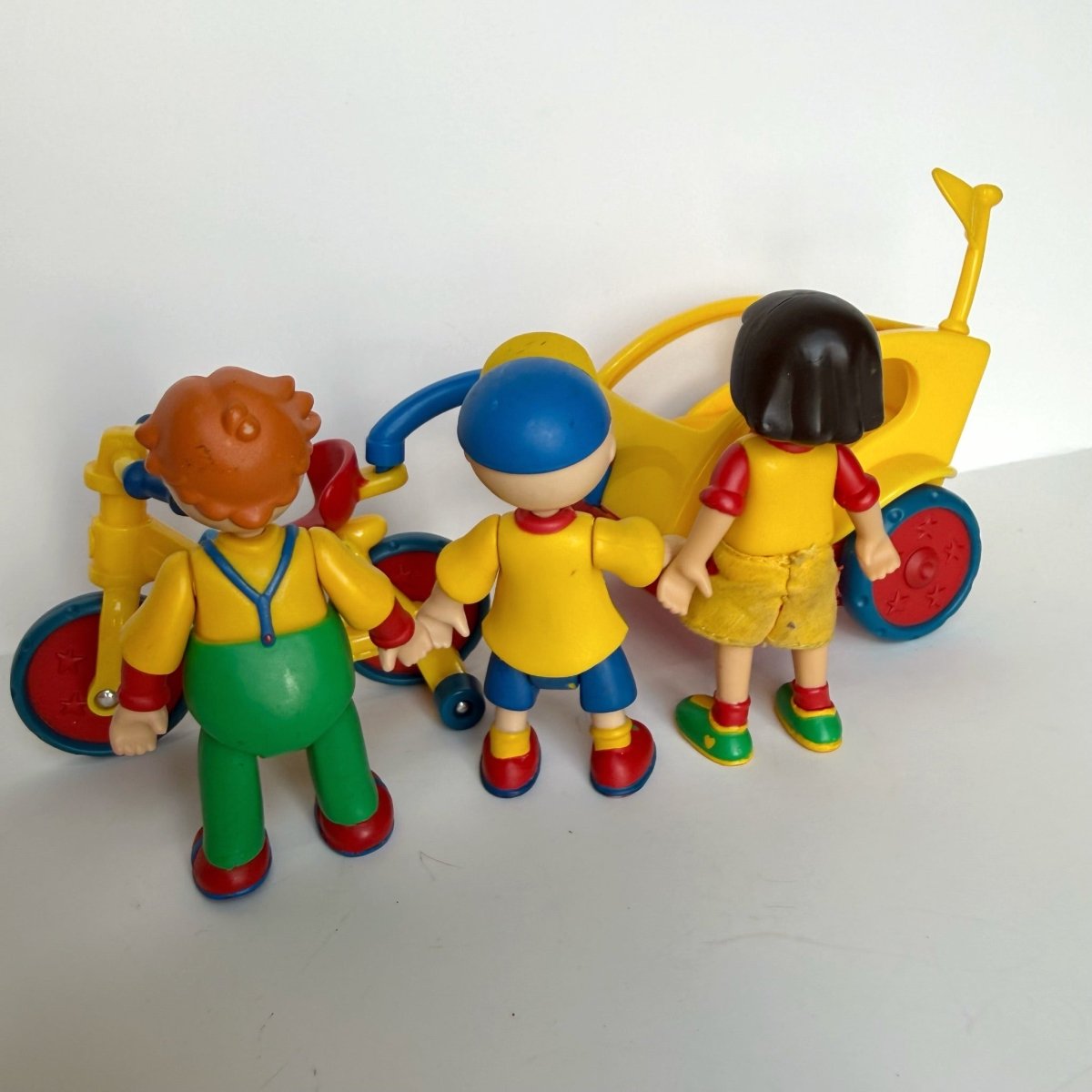 Caillou and Friends Figure Set Leo Clementine Bike 2002 PBS - Collectible Toys - ThrowbackBuys -NostalgicEpisodes