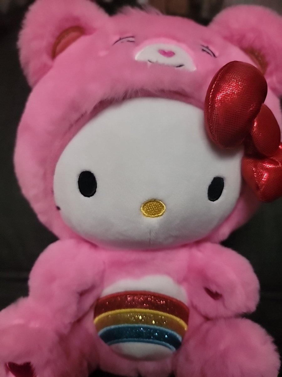 Care Bears Hello Kitty Dressed As Cheer Bear 10" Plush Sanrio - Plushies - ThrowbackBuys - Amanda's Awesome Finds