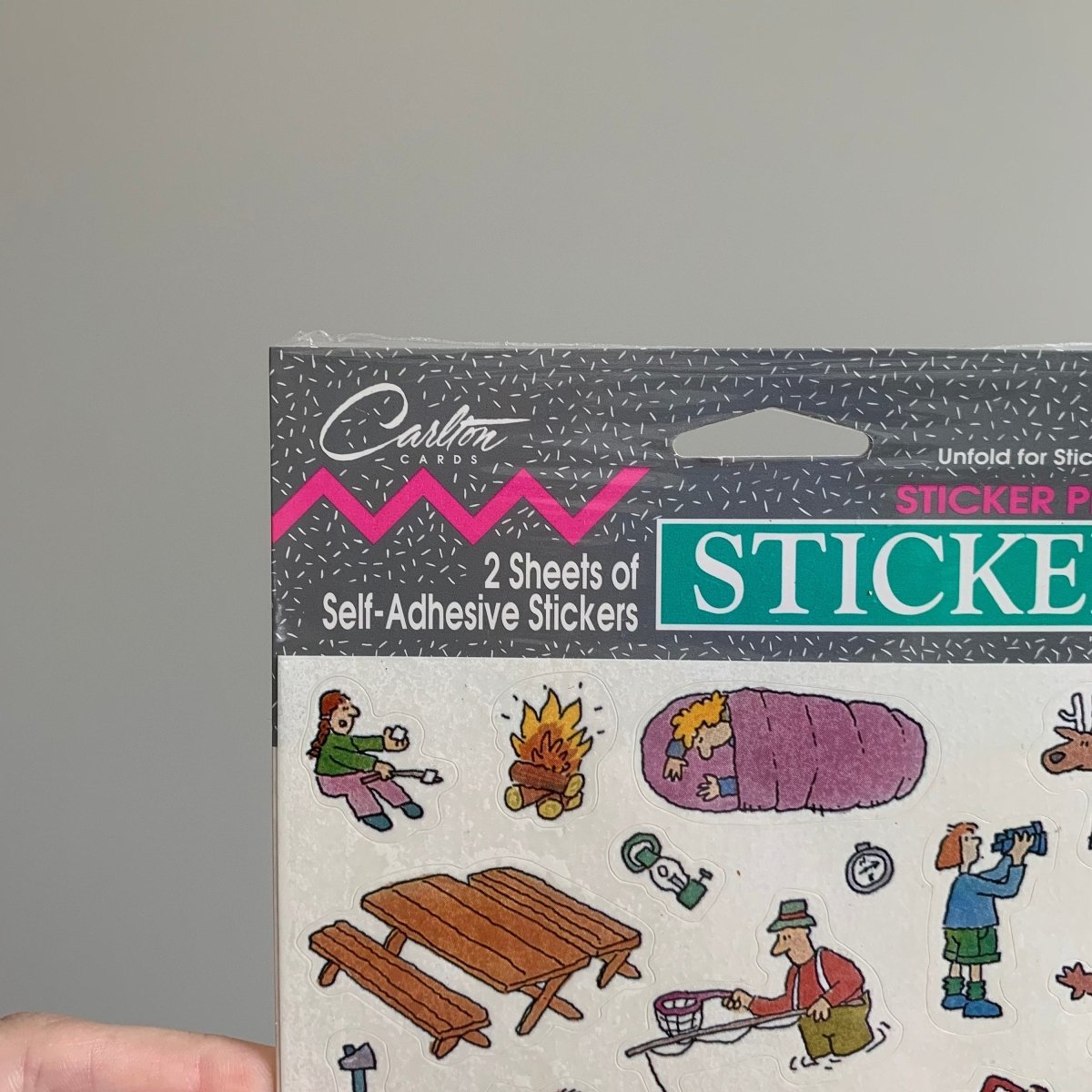 Carlton Cards Sticker Picture Camping Vintage Sealed - Memorabilia - ThrowbackBuys - NostalgicEpisodes