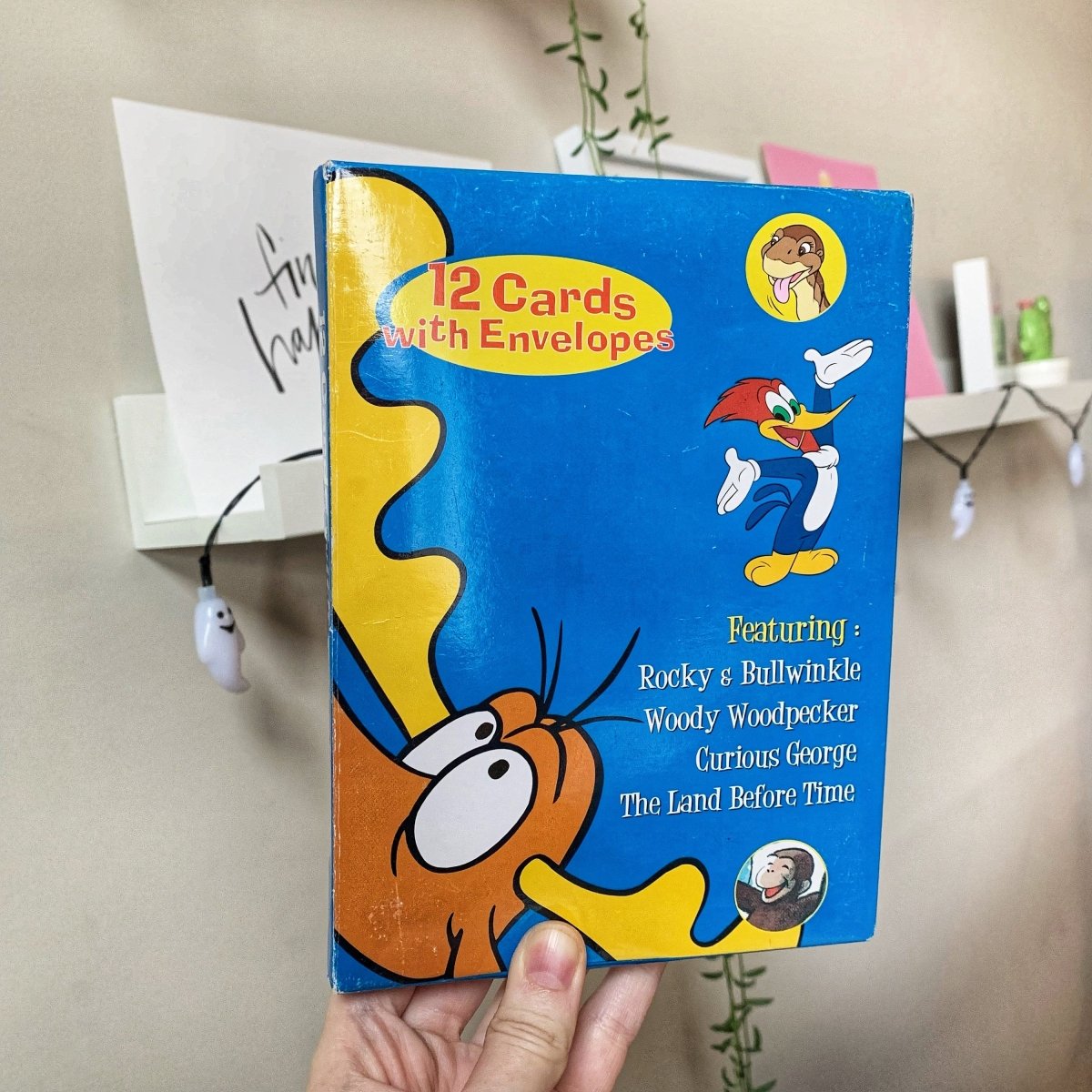 Cartoon Cards with Envelopes The Land Before Time Woody Woodpecker Curtious George Bullwinkle - Memorabilia - ThrowbackBuys - NostalgicEpisodes