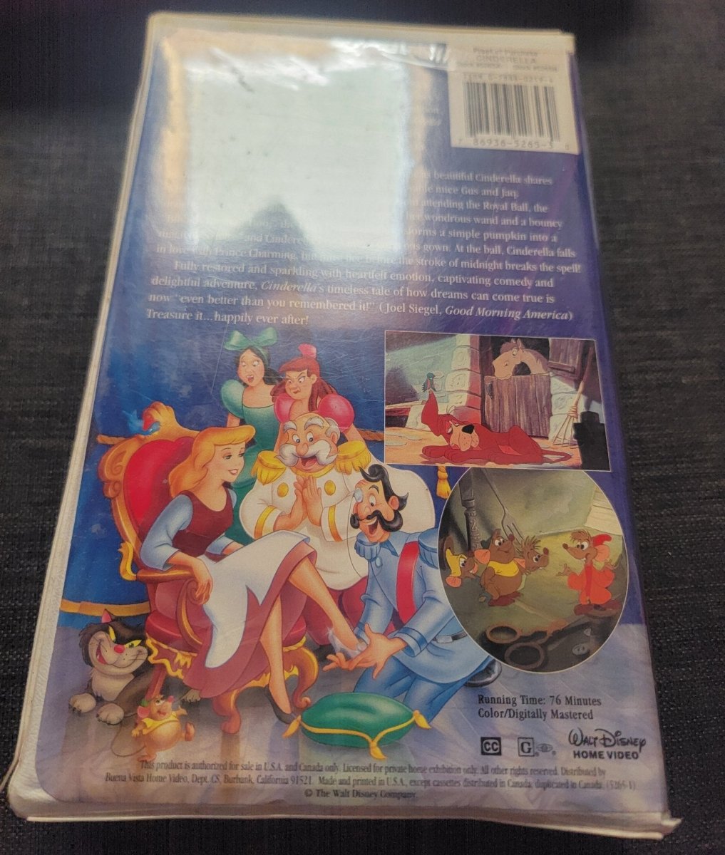 Cinderella VHS Tape Damaged Clamshell - VHS - ThrowbackBuys - Amanda's Awesome Finds