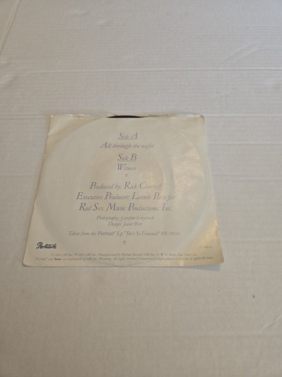 Cyndi Lauper All Through The Night 45 RPM Vinyl Record - Vinyl - ThrowbackBuys - Amanda's Awesome Finds
