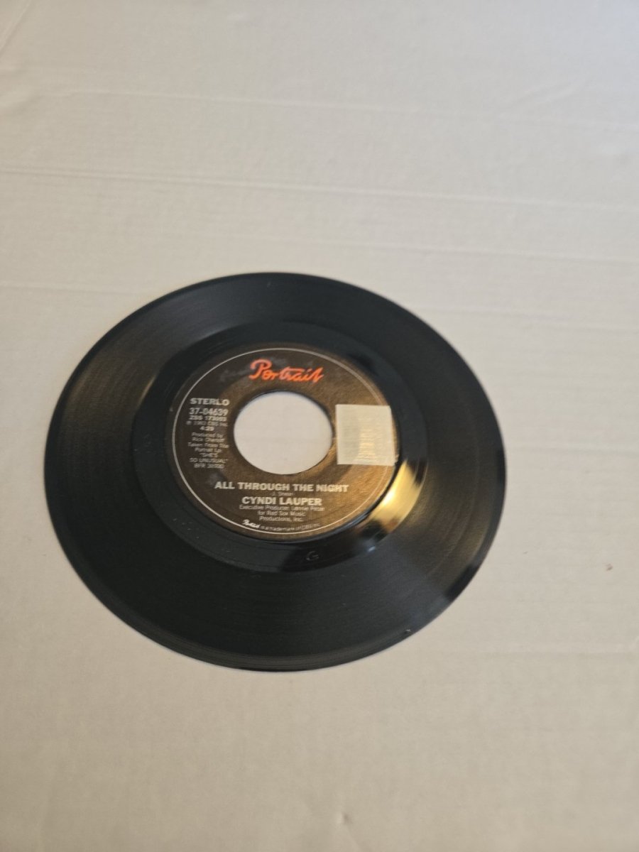 Cyndi Lauper All Through The Night 45 RPM Vinyl Record - Vinyl - ThrowbackBuys - Amanda's Awesome Finds