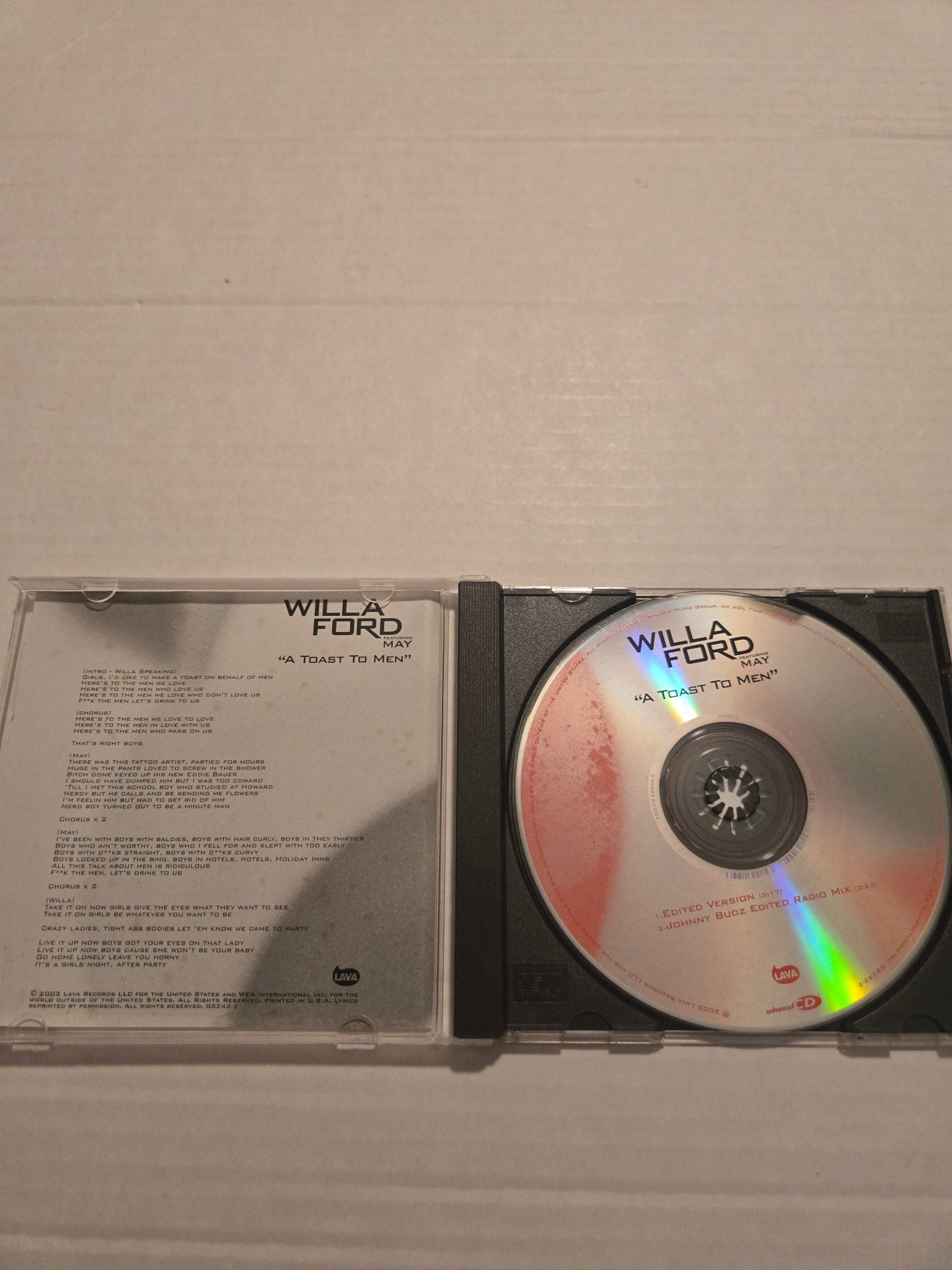 Willa Ford A Toast To Men CD Single