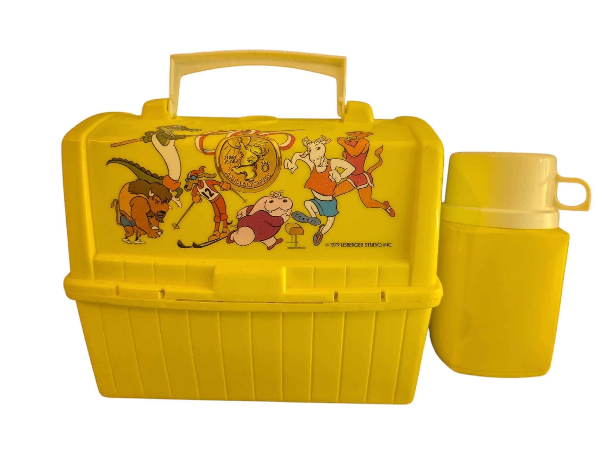 Vintage Animalympics Lisberger Studio Plastic Lunch Box + Thermos - (1979)