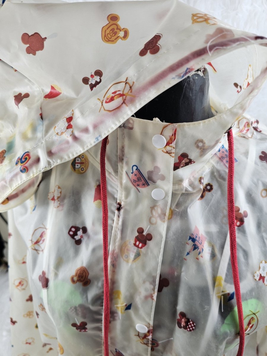 Disney Parks Raincoat Jacket Size Medium Mickey Mouse Snack Treats Hood Zip - Jackets - ThrowbackBuys - The Thrifty Gypsyy Shop
