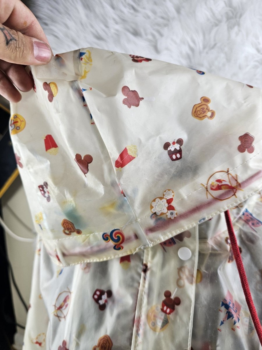 Disney Parks Raincoat Jacket Size Medium Mickey Mouse Snack Treats Hood Zip - Jackets - ThrowbackBuys - The Thrifty Gypsyy Shop