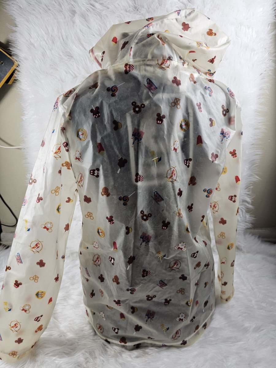 Disney Parks Raincoat Jacket Size Medium Mickey Mouse Snack Treats Hood Zip - Jackets - ThrowbackBuys - The Thrifty Gypsyy Shop