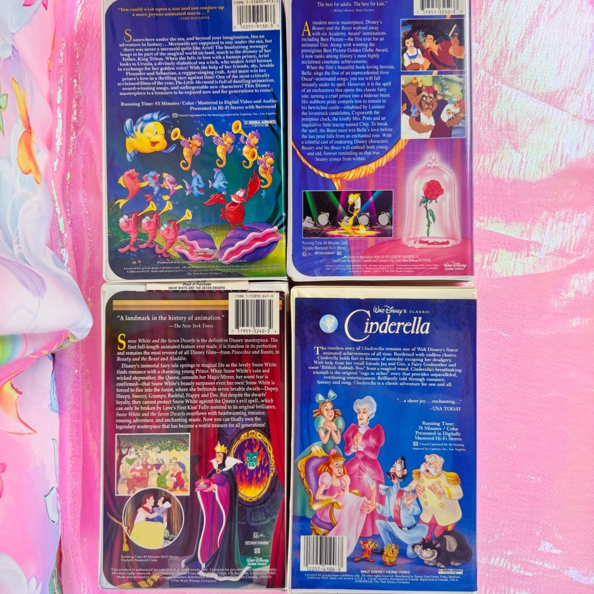Disney Princess VHS Bundle – Cinderella, Snow White, Beauty and the Beast, The Little Mermaid - VHS - ThrowbackBuys - Starbunnyvintage