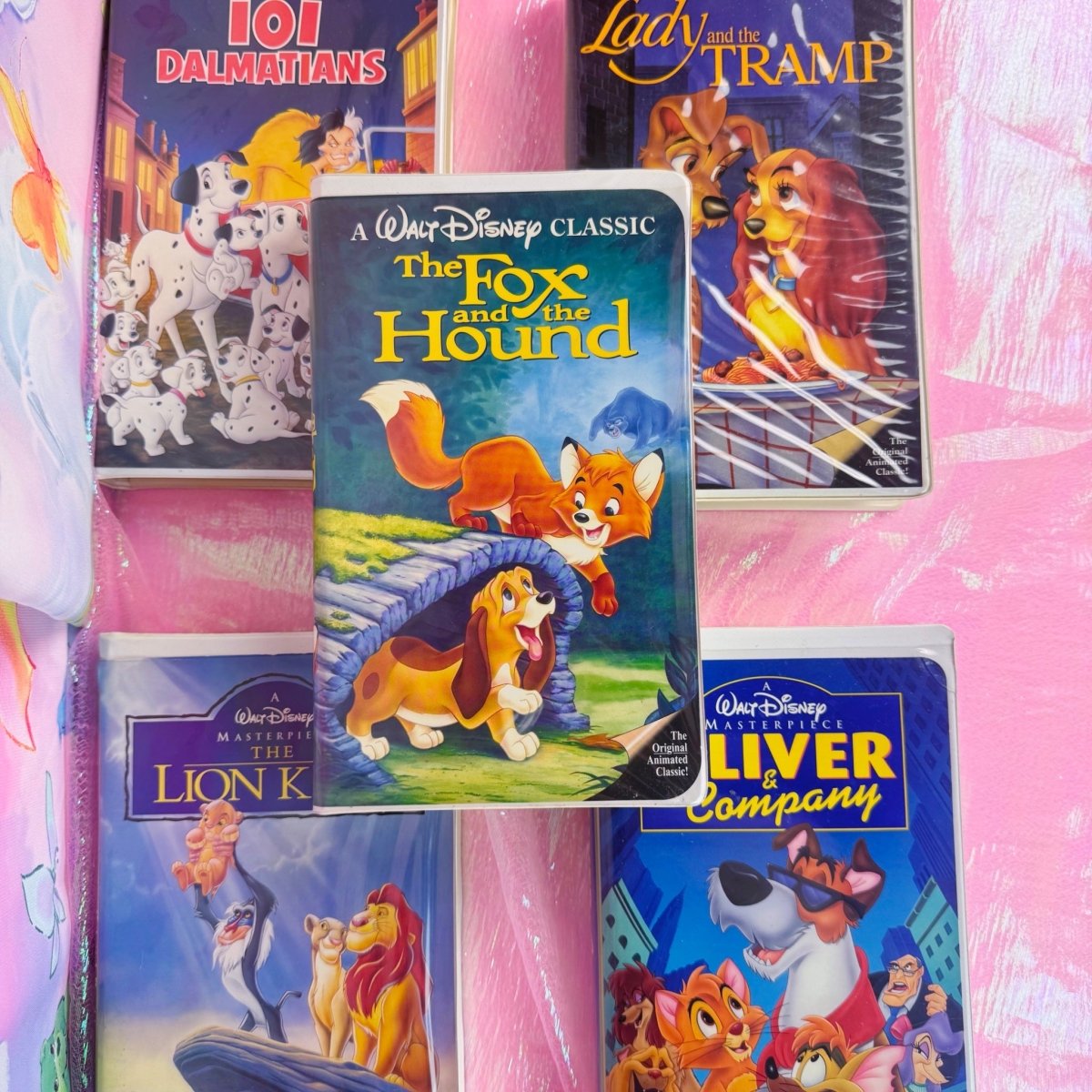 Disney VHS Bundle of 5 - Lion King, 101 Dalmatians, Fox & the Hound, Oliver & Co, Lady & Tramp - VHS - ThrowbackBuys - Starbunnyvintage