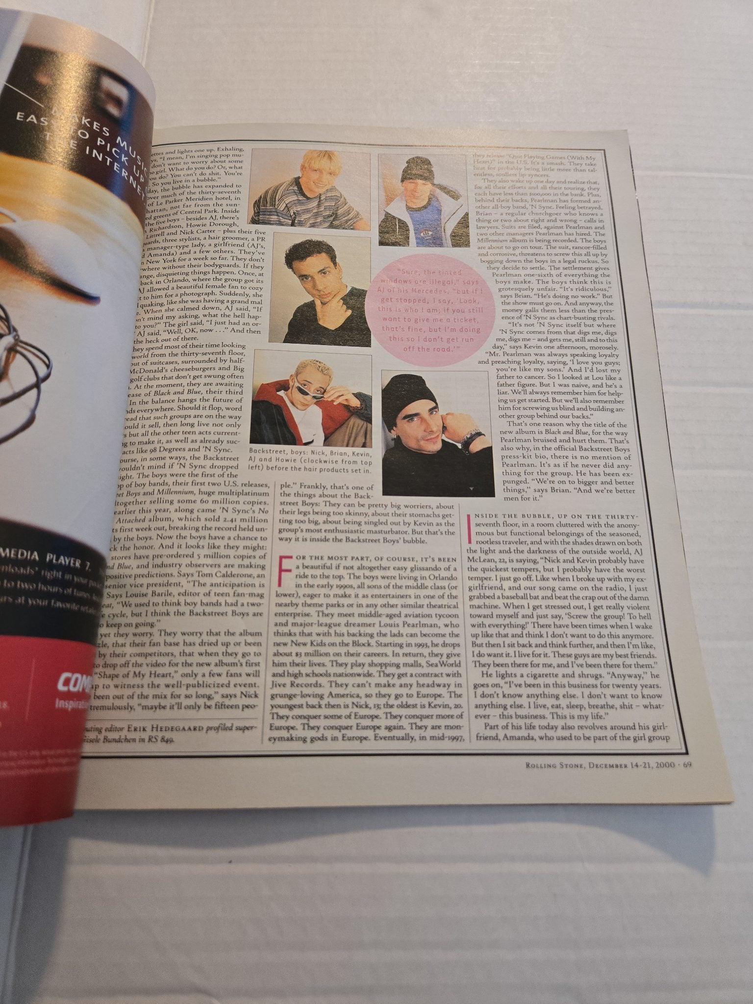 Vintage 2000 Rolling Stone Magazine Backstreet Boys