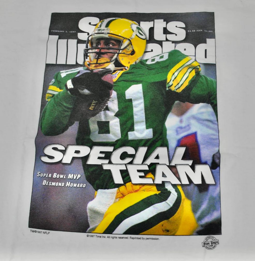 Vintage Green Bay Packers Desmond Howard 1997 Shirt Size X-Large