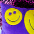 Vintage Y2K Purple Smiley Face Throw Pillow