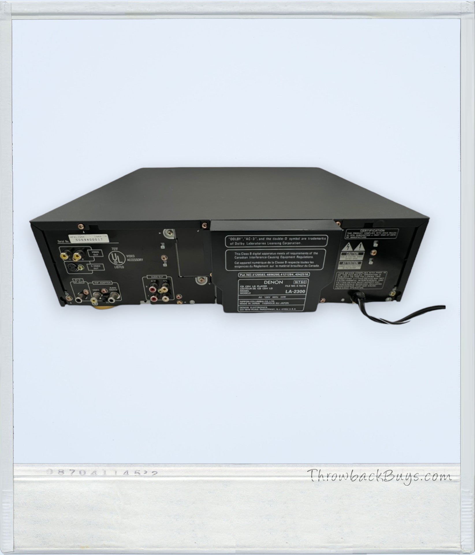 1995 - Denon Multi Laserdisc/CD Player w/Remote Laserdisc Player