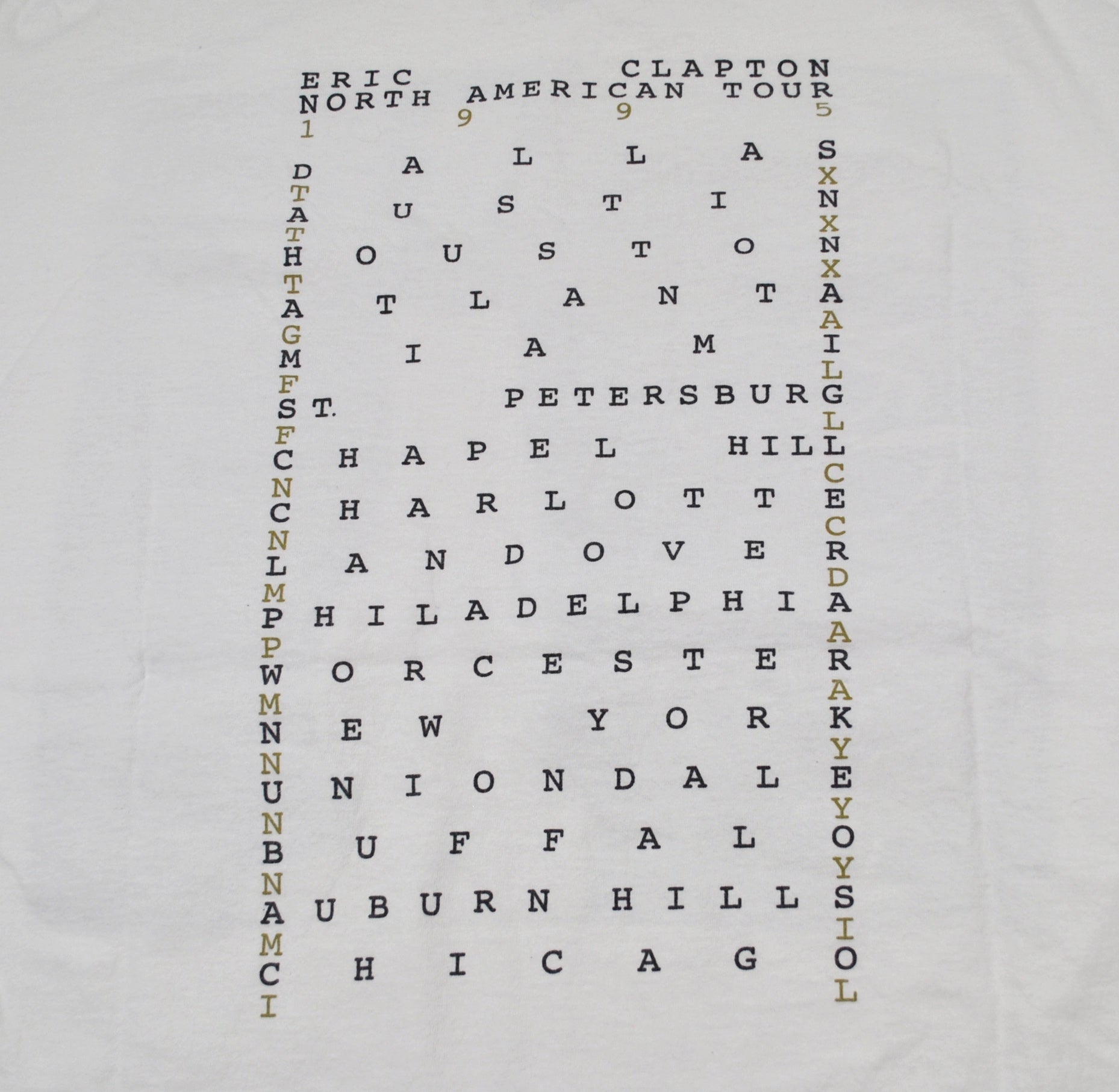 1990s - Eric Clapton: Tour Shirt - Unisex XL