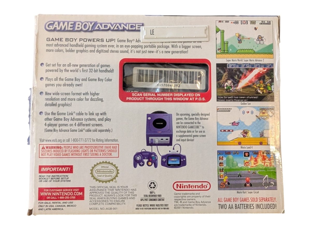 Gameboy Advance - Glacier - Complete in Box (CIB) - (2001) - Handheld Consoles - ThrowbackBuys -Slaqr Retro Gaming & Collectibles