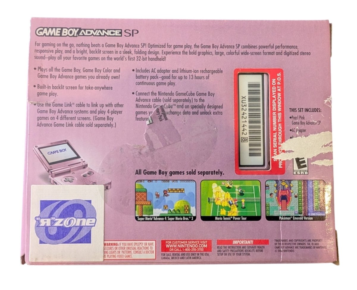 Gameboy Advance SP - Pearl Pink AGS-101 - Complete in Box (CIB) - (2005) - Handheld Consoles - ThrowbackBuys -Slaqr Retro Gaming & Collectibles