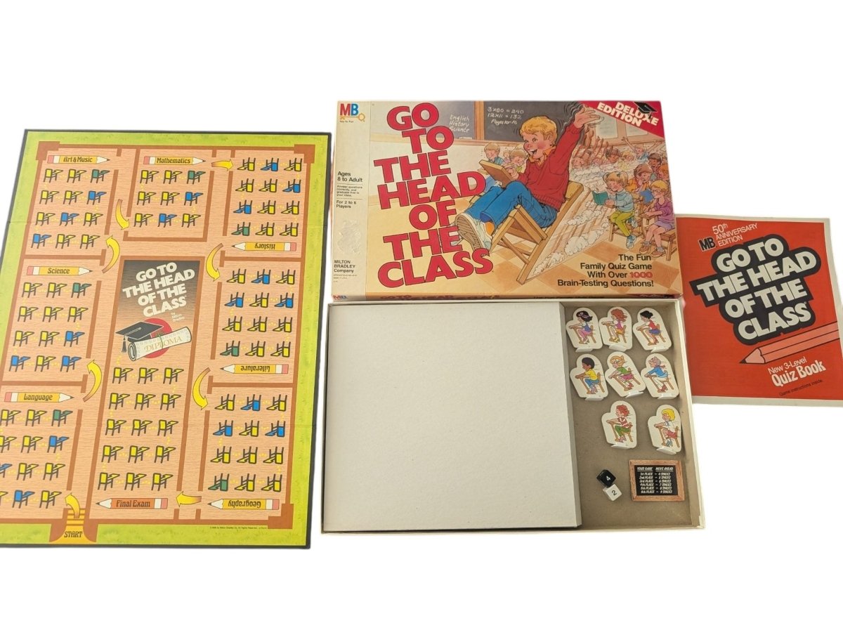 Go to the Head of the Class Deluxe - COMPLETE - Milton Bradley - (1986) - Board Games - ThrowbackBuys -Slaqr Retro Gaming & Collectibles