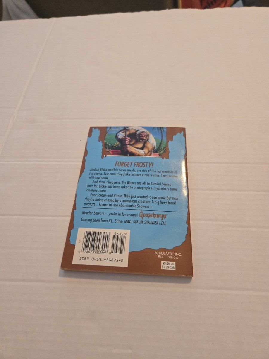Goosebumps 38 The Abominable Snowman of Pasadena 1995 Paperback Book - Books - ThrowbackBuys - Amanda's Awesome Finds