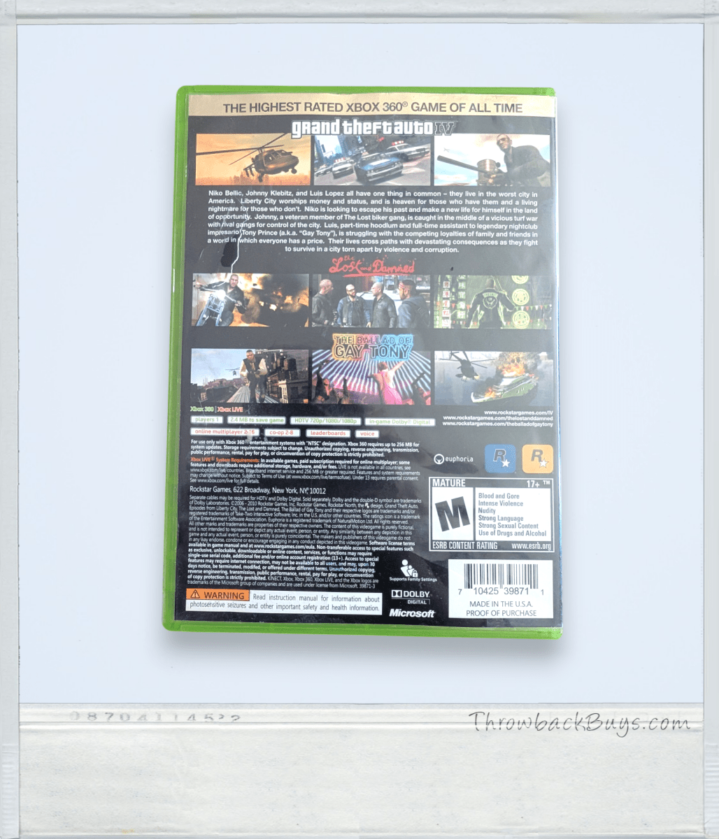 Grand Theft Auto IV & Episodes From Liberty City (2008) - XBox 360 (Tested/Works) - Video Games - ThrowbackBuys - Slaqr Retro Gaming & Collectibles