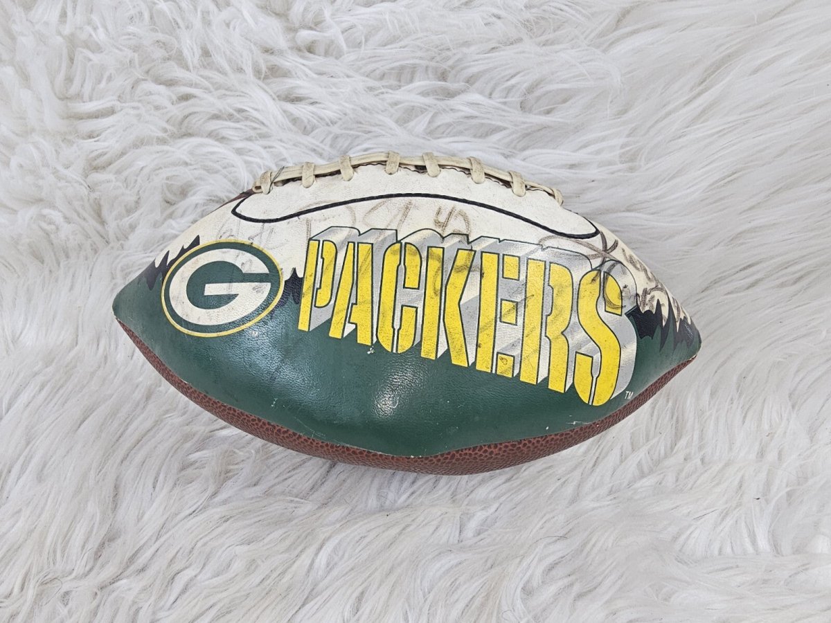 Green Bay Franklin Grip Rite PACKERS Signed Ball FOOTBALL NFL Autograph Official - Sports Memorabilia - ThrowbackBuys - The Thrifty Gypsyy Shop