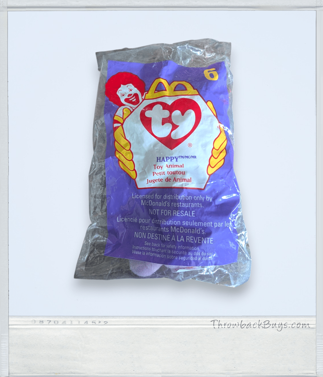 Happy - Ty Teenie Beanie Baby - McDonald's 6 - 1998 - Collectible Toys - ThrowbackBuys - Slaqr Retro Gaming & Collectibles