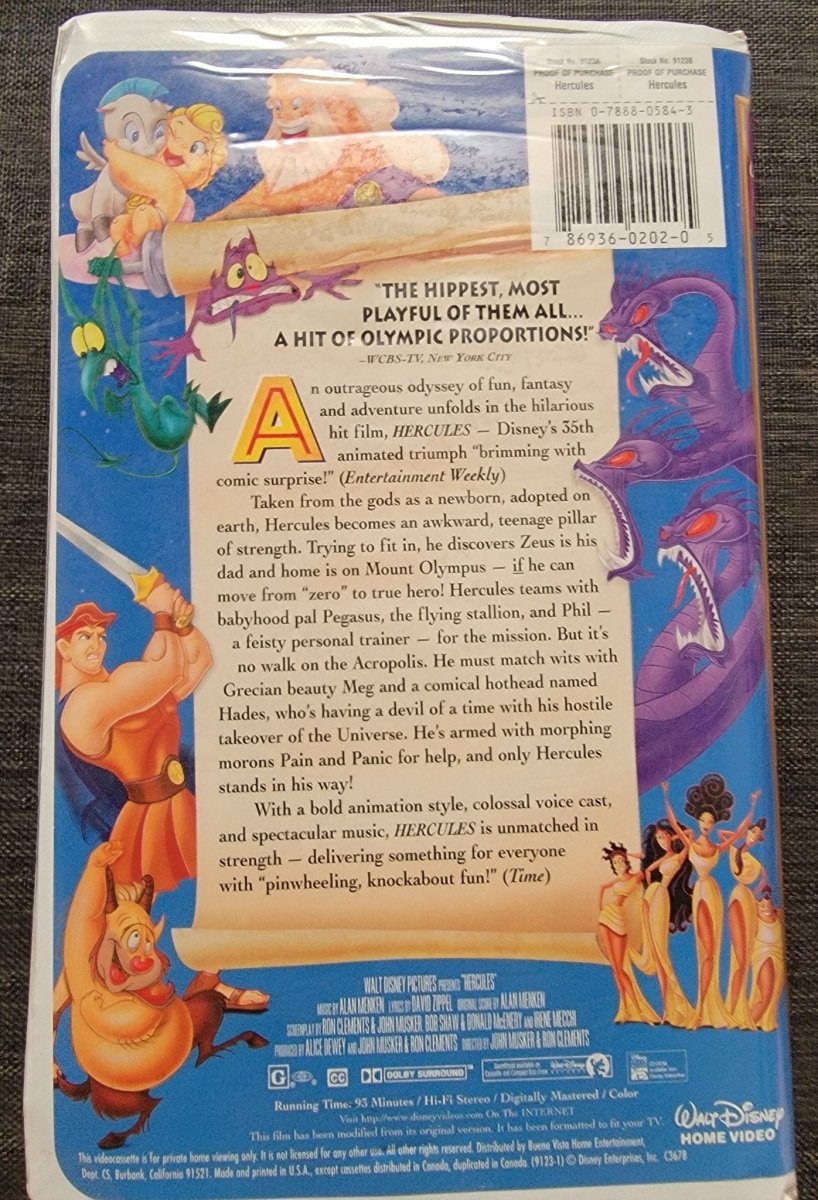 Hercules VHS Tape Damaged Clamshell - VHS - ThrowbackBuys - Amanda's Awesome Finds