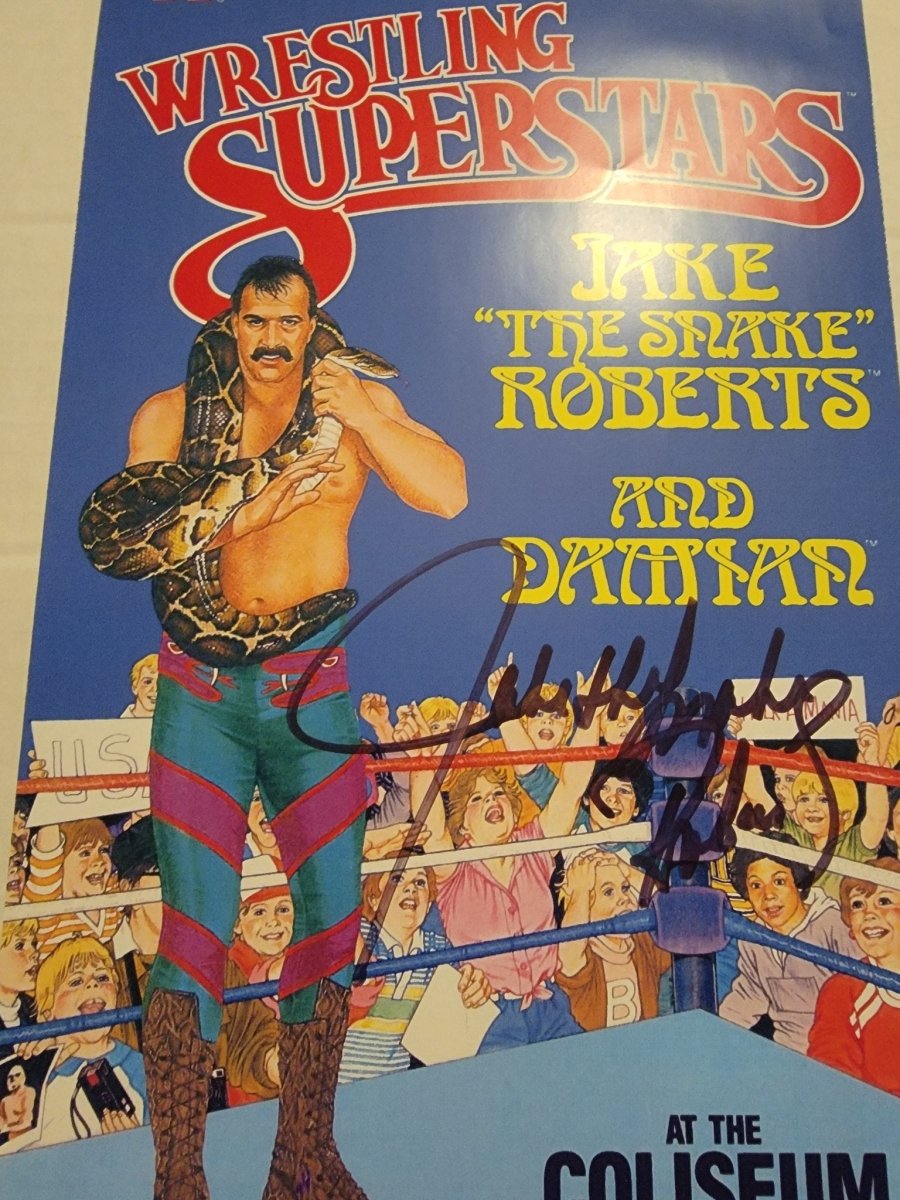 Jake The Snake Roberts Autographed Mini Poster Black Ink with no COA - Paper Goods - ThrowbackBuys - Amanda's Awesome Finds