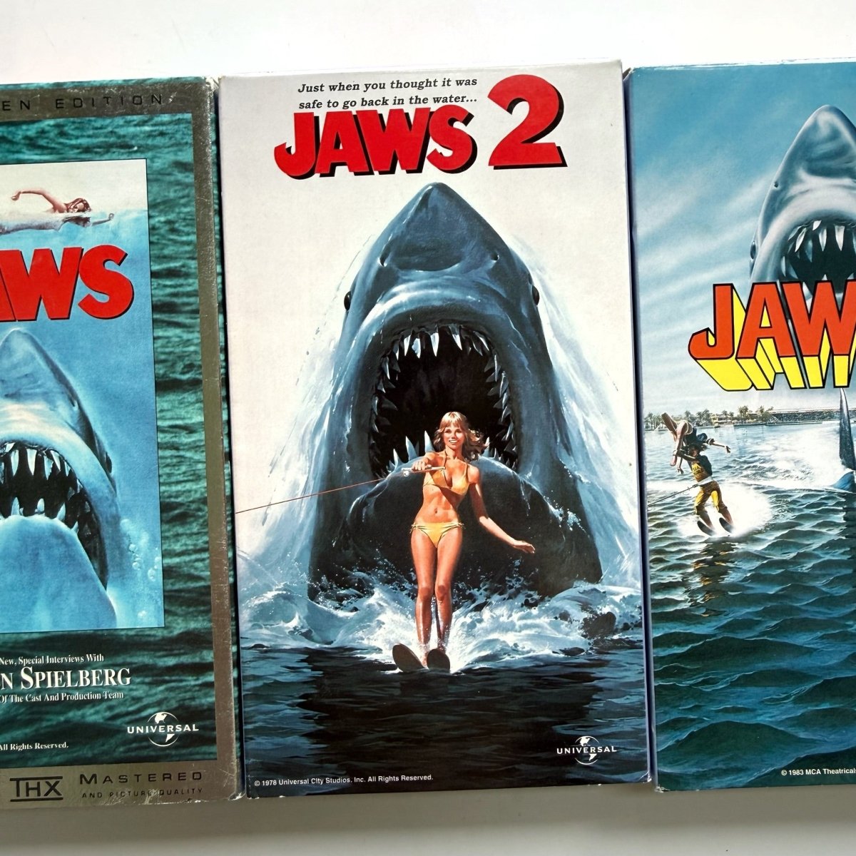 Jaws 1 2 and 3 VHS Tapes Movies - VHS - ThrowbackBuys -NostalgicEpisodes