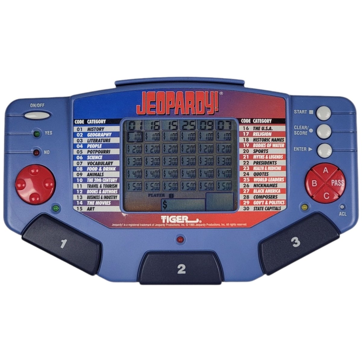 Jeopardy Electronic Handheld Game Model 7 - 581 - Tiger 1995 - Handheld Consoles - ThrowbackBuys - A N E 1 Stop Shop