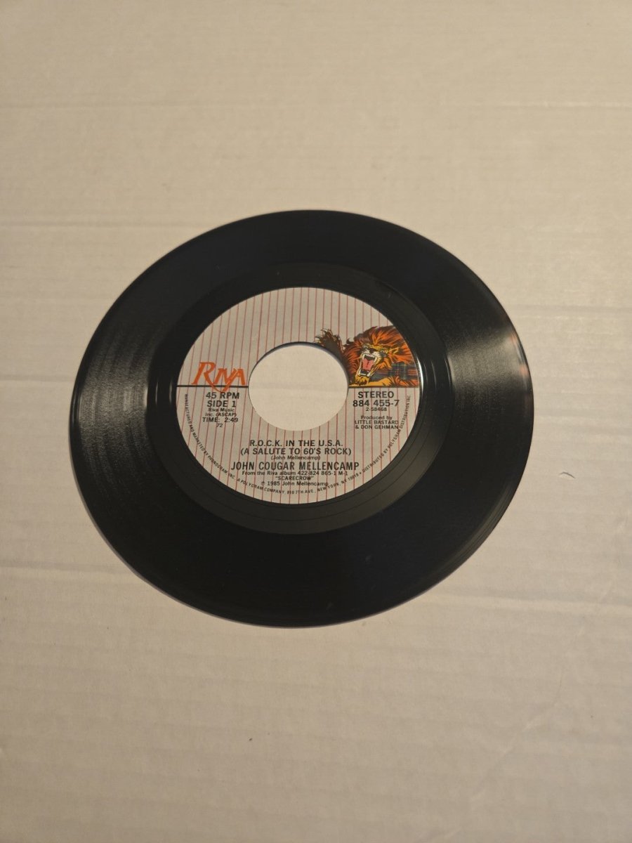 John Cougar Mellencamp ROCK In The USA 45 RPM Vinyl Record - Vinyl - ThrowbackBuys - Amanda's Awesome Finds