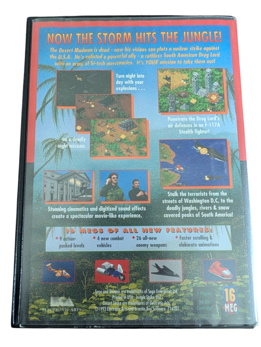 Jungle Strike - COMPLETE IN BOX (CIB) (1993) - Sega Genesis - Tested/Works - Video Games - ThrowbackBuys - Slaqr Retro Gaming & Collectibles