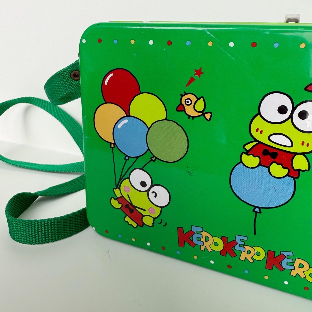 Keroppi Sanrio 1991 Tin Bag Birthday Celebration Frog - Tins - ThrowbackBuys - NostalgicEpisodes