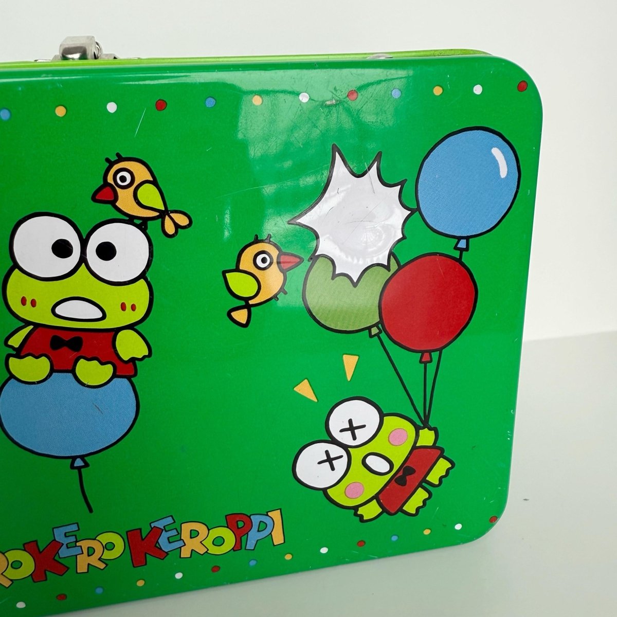 Keroppi Sanrio 1991 Tin Bag Birthday Celebration Frog - Tins - ThrowbackBuys - NostalgicEpisodes