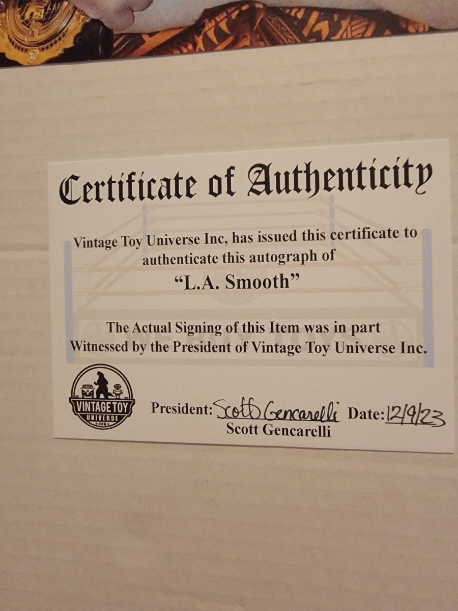 L.A. Smooth with Belt Autographed Photo with COA - Paper Goods - ThrowbackBuys - Amanda's Awesome Finds