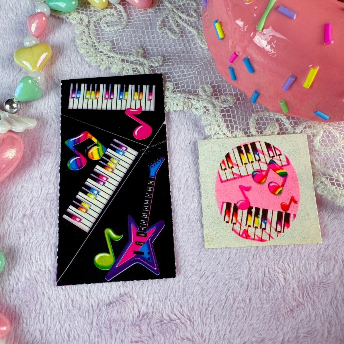 Lisa Frank 1980s music note sticker sheets - Paper Goods - ThrowbackBuys - Starbunnyvintage