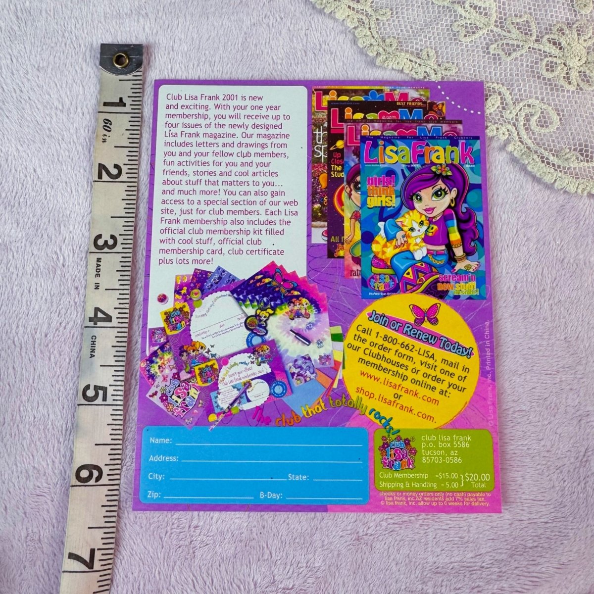 Lisa Frank 2001 Fan Club Pamphlet - Vintage Flyer - Paper Goods - ThrowbackBuys - Starbunnyvintage
