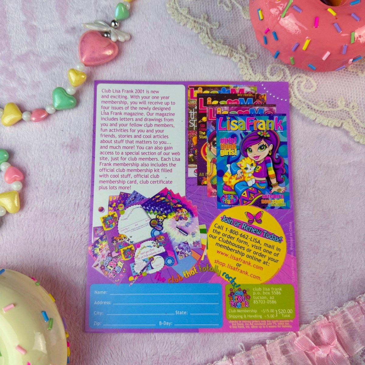 Lisa Frank 2001 Fan Club Pamphlet - Vintage Flyer - Paper Goods - ThrowbackBuys - Starbunnyvintage