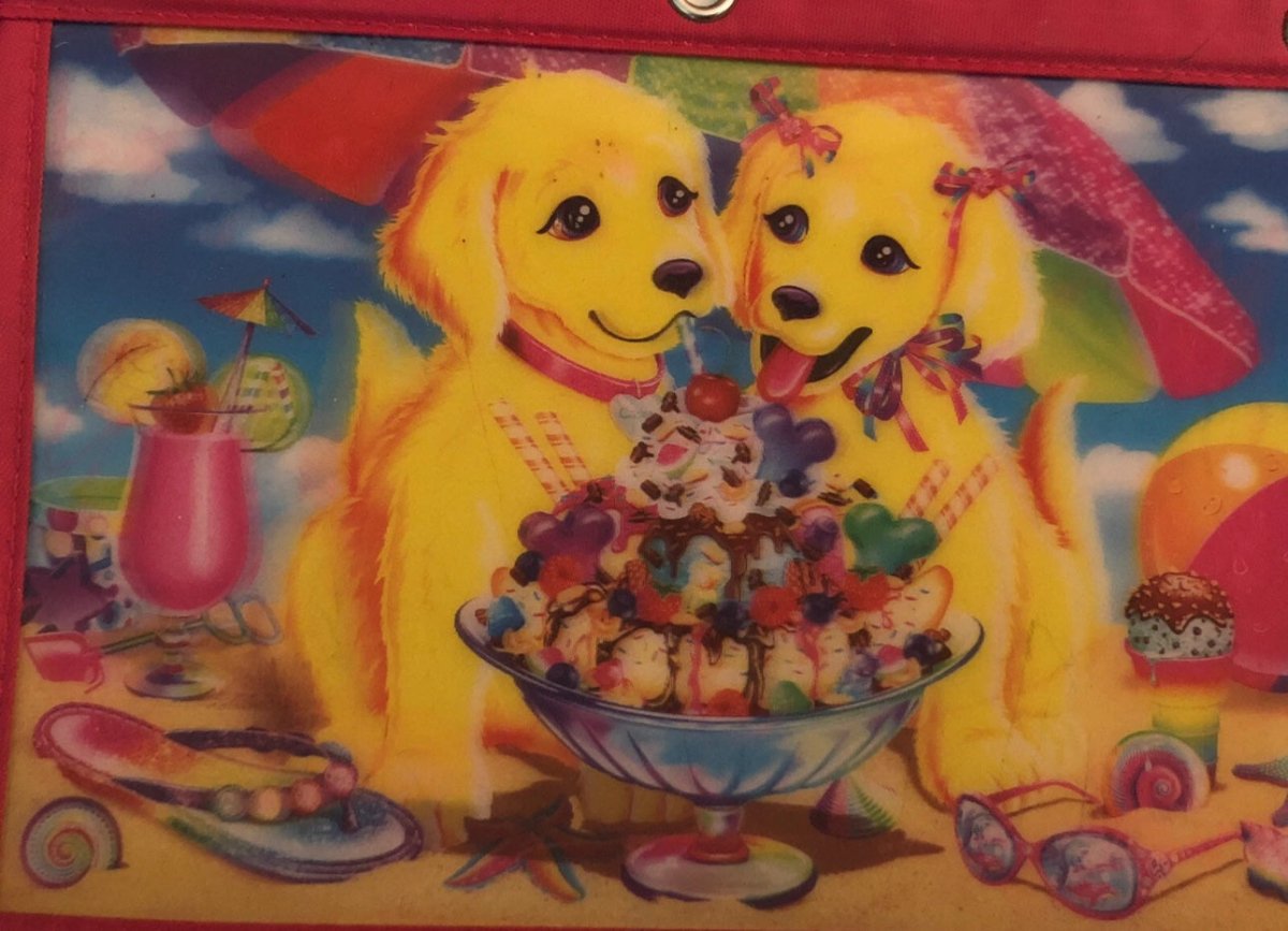 Lisa Frank Casey & Candy Pencil Pals Case Bag 3 Ring Zipper Pouch Puppy Dog - Paper Goods - ThrowbackBuys - Abunnysvintageco