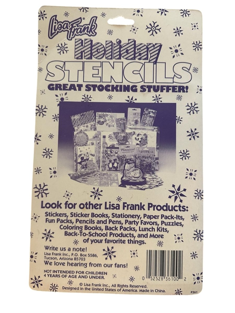 Lisa Frank Christmas Holiday stencils - Paper Goods - ThrowbackBuys - Abunnysvintageco