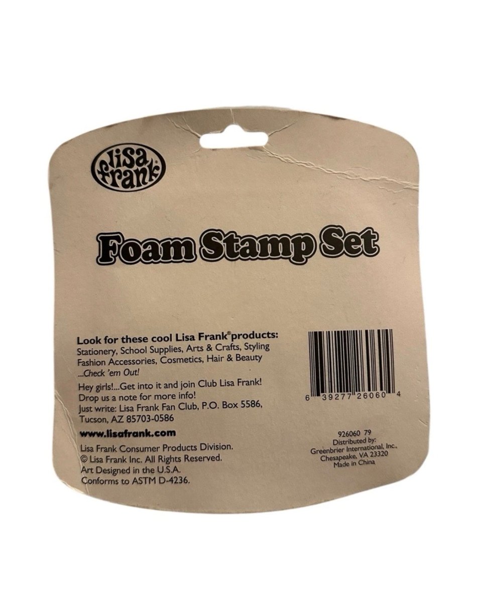 LISA FRANK FOAM STAMP SET INK PAD NEW IN PACKAGE Butterfly DOG LIPS HEART Dance - Paper Goods - ThrowbackBuys - Abunnysvintageco