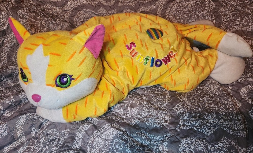 Lisa Frank Sunflower 24" Jumbo Cat Plush - Collectible Toys - ThrowbackBuys - Forevertreasuresthrift