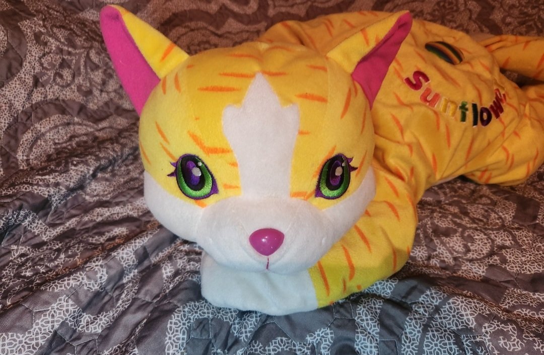 Lisa Frank Sunflower 24" Jumbo Cat Plush - Collectible Toys - ThrowbackBuys - Forevertreasuresthrift